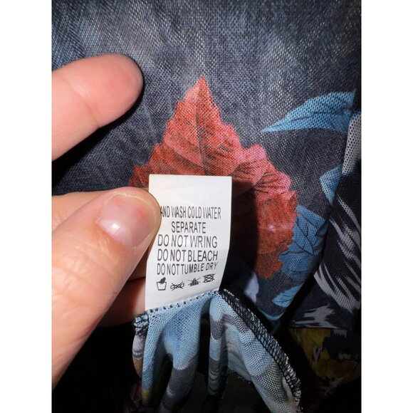 CQ By CQ Floral Long Sleeve Bodysuit Nylon/Spandex Large Sexy Sheer Stretch Cute - Picture 6 of 6